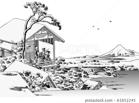 Katsushika Hokusai image Gravel river Yukinodan black and white white background Katsushika Hokusai image Gravel river Yukinodan black and white white background 61652245