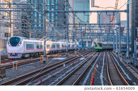 View of Tokyo cityscape in Japan Viewing trains from Okachimachi (backward direction to Akihabara) 61654009