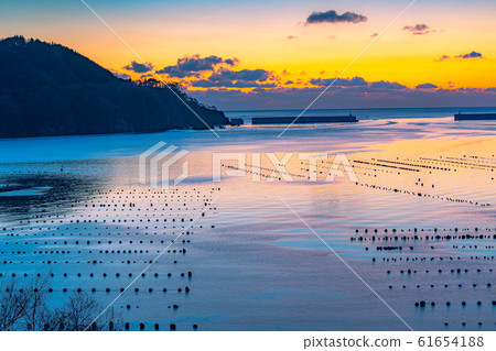 Morning glow in Ofunato Bay [Iwate] 61654188