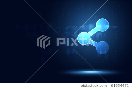 Futuristic blue share link icon abstract - Stock Illustration [61654471 ...