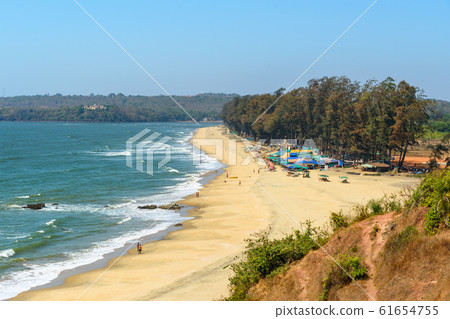View of Keri or Querim beach in north Goa. India 61654755