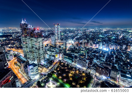 從東京都政府看到的東京城市夜景 從東京都政府看到的東京城市夜景 61655003