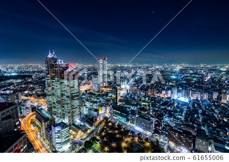 從東京都政府看到的東京城市夜景 從東京都政府看到的東京城市夜景 61655006