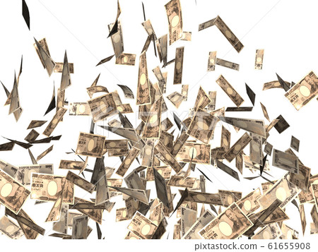 Dancing paper money white background Dancing paper money white background 61655908