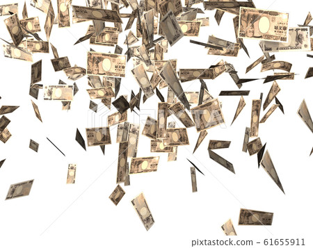 跳舞紙幣白色背景 61655911