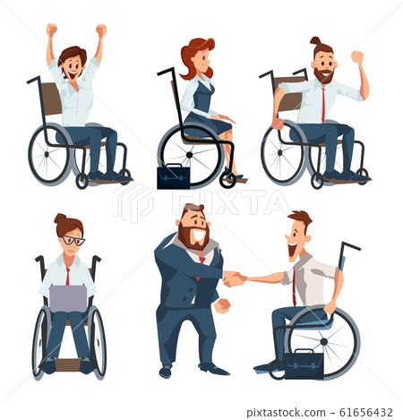 Disabled People Career Vector Characters Set 61656432