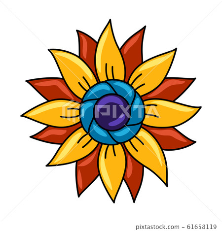Mexican decoration of talavera ceramic tile pattern. Ethnic folk flower. 61658119