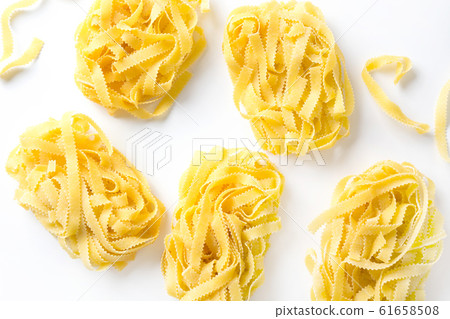 Pasta shape reginelle on white. Isolated.  61658508