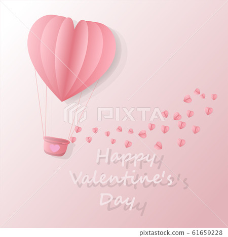 Pink heart balloon on pink background for making Pink heart balloon on pink background for making 61659228