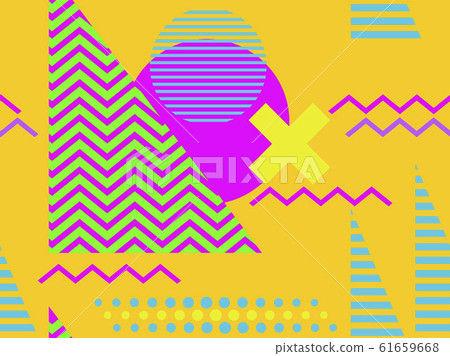 Memphis seamless pattern. Chaotic geometric shapes 61659668