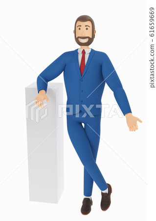 Portrait of a handsome cartoon character. 3d rendering 61659669