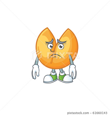 A picture of chinese fortune cookie showing afraid look face A picture of chinese fortune cookie showing afraid look face 61660143