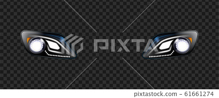 Headlight Lamp Car With Glowing Effect Vector Headlight Lamp Car With Glowing Effect Vector 61661274
