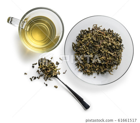 Lotus tea on a white background. The view from the top 61661517