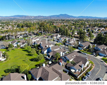 Aerial view of residential neighborhood in Irvine, California 61661818