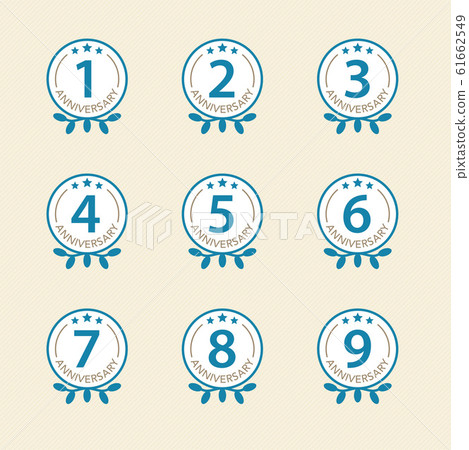 Anniversary logo set 1-9 61662549