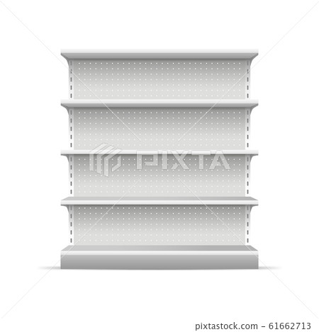 Realistic 3d Detailed Supermarket Shelves. Vector Realistic 3d Detailed Supermarket Shelves. Vector 61662713