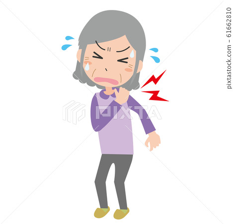 奶奶女人僵硬的肩痛 奶奶女人僵硬的肩痛 61662810
