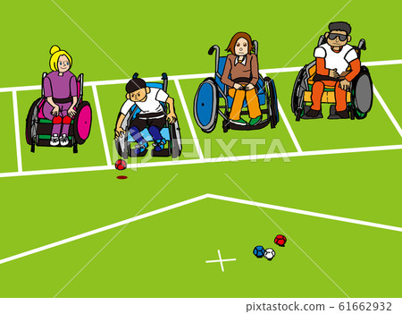 Paralympic sports Boccia team competition Stock Illustration