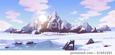 Northern nature landscape with mountains Northern nature landscape with mountains 61662985