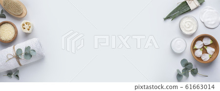 Fresh aloe and spa accessories, beauty treatment and aromatherapy cream 61663014