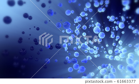 Abstract 3d rendering blue flying spheres flying in empty space Abstract 3d rendering blue flying spheres flying in empty space 61663377