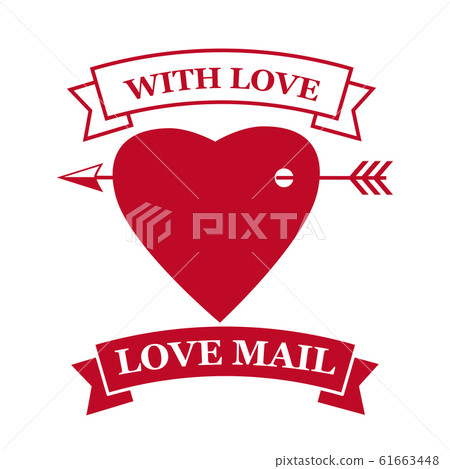 Love Mail icon Happy Valentine day Heart arrow pierced with love. Symbol for mail design vector isolated Love Mail icon Happy Valentine day Heart arrow pierced with love. Symbol for mail design vector isolated 61663448