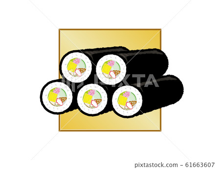 Illustration: Egata Maki Setsubun Egata Nori Maki Nori Maki Scroll Nori Happiness Happiness Engi (with vector) 61663607