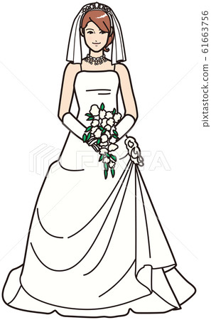A woman wearing a wedding dress 61663756