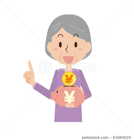 Piggy bank, piggy bank, money, woman, grandmother 61664029