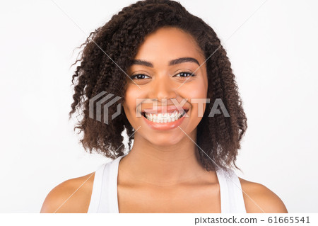 Close up portrait of beautiful black girl Close up portrait of beautiful black girl 61665541