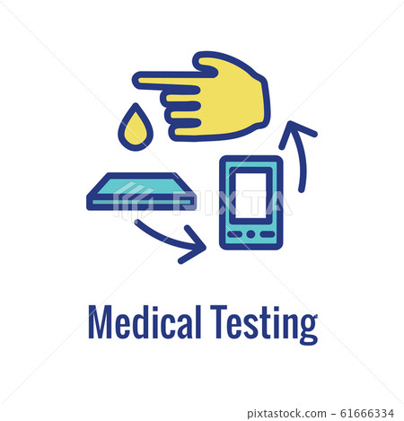 Digital Health Icon w Wearable Technology or 61666334