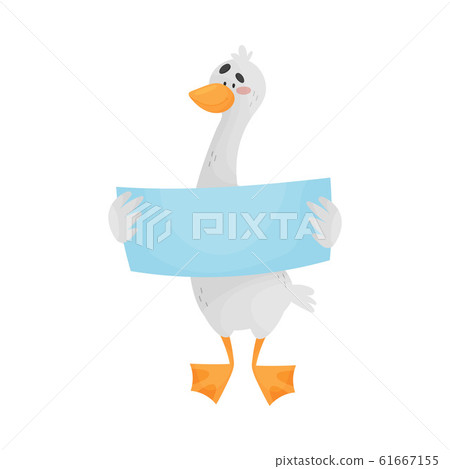 Cartoon Little Goose Character Standing and... - Stock Illustration  [61667155] - PIXTA