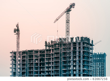 Picture of buildings under construction with 61667238