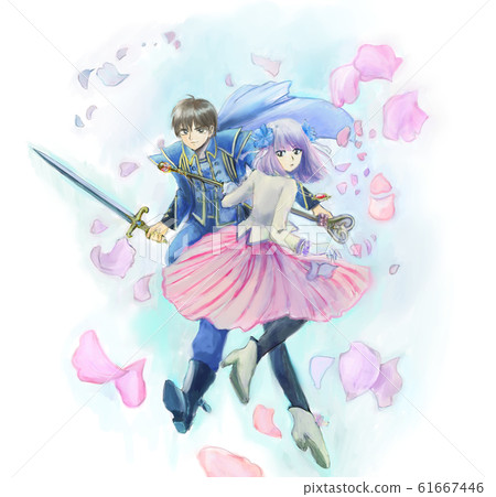 Swordsman boy and mage girl 61667446