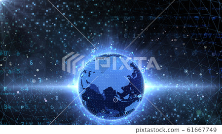 地球宇宙世界世界數字網絡技術中國，印度，東盟國家 61667749