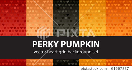 Heart pattern set Perky Pumpkin. Vector seamless Heart pattern set Perky Pumpkin. Vector seamless 61667887