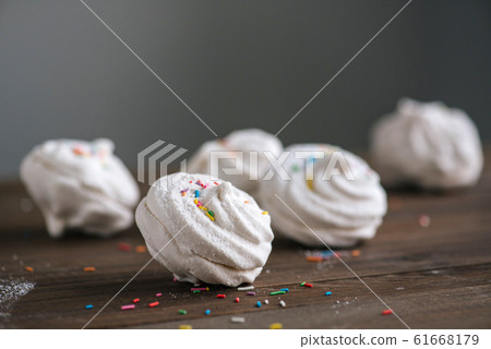 Russian marshmallow on wood table Russian marshmallow on wood table 61668179