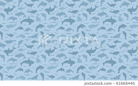 Dolphins seamless pattern. Marine mammals Dolphins seamless pattern. Marine mammals 61668440