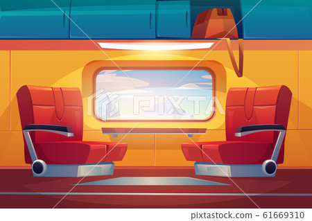 Train inside interior, empty railway commuter 61669310