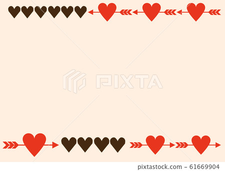 The horizontal line of the heart pierced by an arrow 61669904