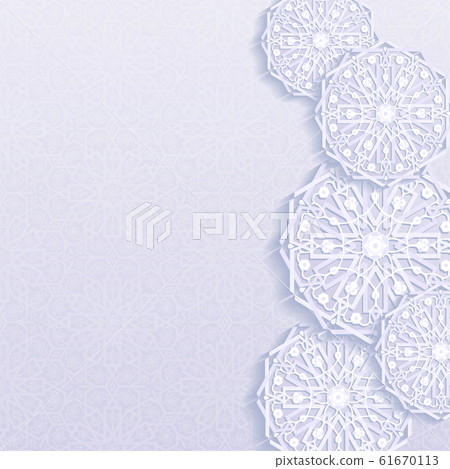 Background with traditional floral ornament. Vector illustration. 61670113