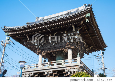 2020年1月東京都葛飾區的Shibamata Teishakuten大鐘樓 2020年1月東京都葛飾區的Shibamata Teishakuten大鐘樓 61670556