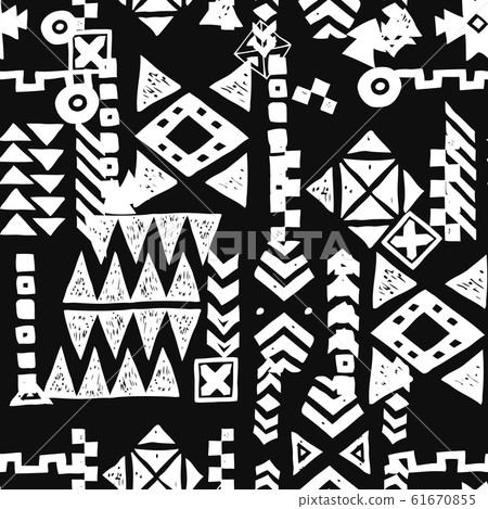 Seamless Ethnic pattern. Tribal vector abstract... - Stock Illustration ...