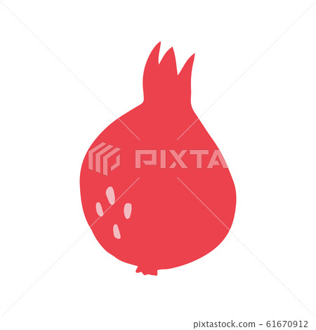 Red ripe pomegranate in hand drawn style isolated Red ripe pomegranate in hand drawn style isolated 61670912