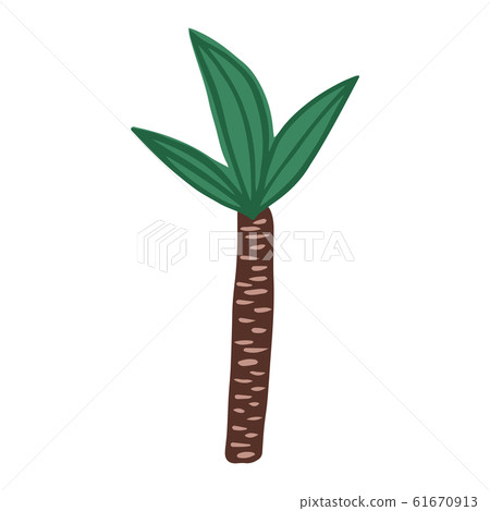 Doodle single palm tree. Hand drawn Exotic Doodle single palm tree. Hand drawn Exotic 61670913