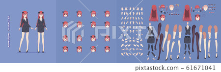 Anime manga girl business woman for animation 61671041