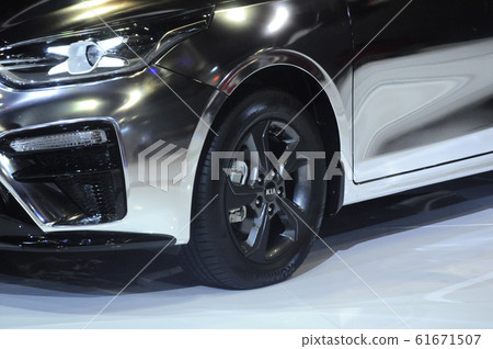 KIA car commercial emblem and brand logo. Modern & high technology car build by South Korea famous car manufacture.    KIA car commercial emblem and brand logo. Modern & high technology car build by South Korea famous car manufacture.    61671507