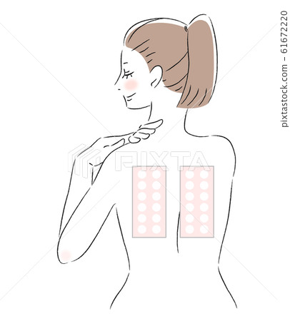 Female back patch test sting test Female back patch test sting test 61672220