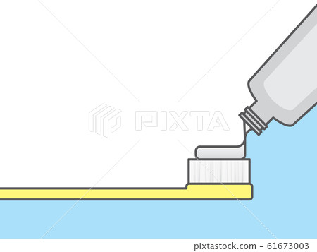 Blank banner prepare toothpaste on toothbrush 61673003